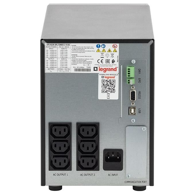 Legrand Keor ASI SPE Tower 750VA Gruppo di Continuita' UPS a Linea Interattiva 0.75 kVA 600W 6 Prese AC