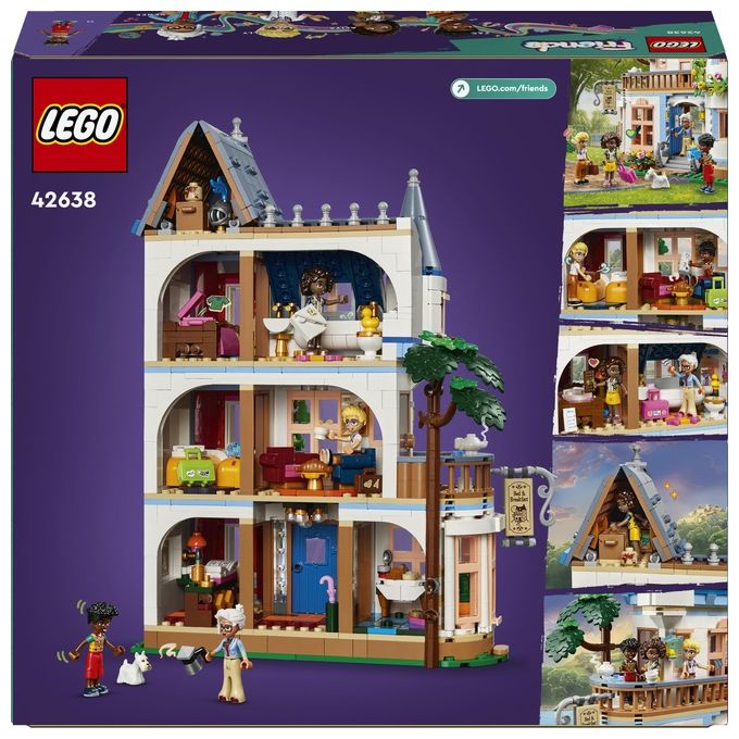 LEGO Friends Bed And Breakfast al Castello Giochi per lo Sviluppo Sociale per Bambine e Bambini da 12 Anni Hotel Giocattolo da Costruire Albergo a 3 Paini con 4 Personaggi Cane e Accessori 42638