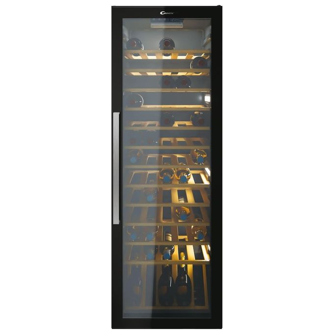 Candy CWC 200 EELW-N Vino Cantina 81 Bottiglie Classe energetica A 12 ripiani in Legno + 1 wine rack Wifi 146 cm Nero