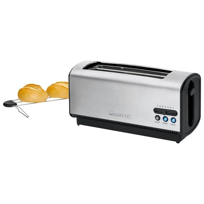 Clatronic TA 3687 Tostapane a Fessura Lunga 4 Fette Inox