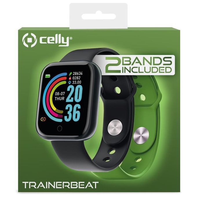 Celly Trainerbeat 1.44'' Sport Salute Notifiche Summer Collection Nero e Verde