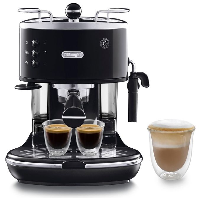 De’Longhi, Macchina Espresso Manuale, Icona Classic, Nero, Acciaio Inox
