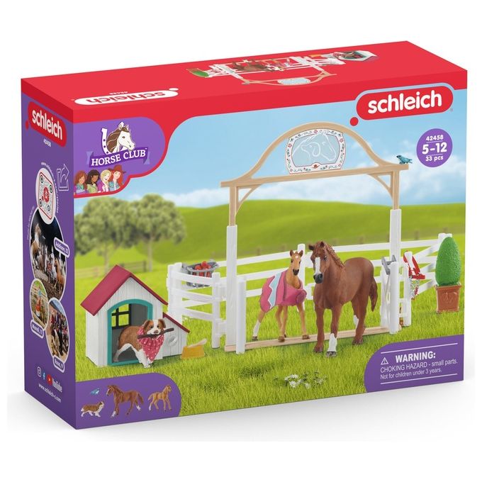 Schleich 2542458 - Horse Club - Horse Club Per Ospitare Cavalli Di Hannah Con Cagnolina