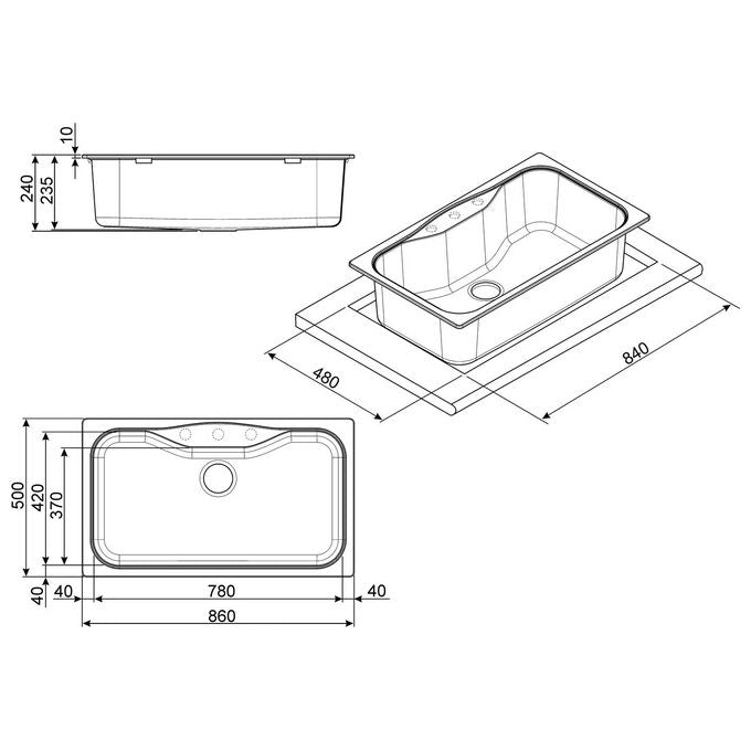 Smeg LSEG860P Lavello Composito da Incasso Antibatterico Antigraffio 1 Vasca Crema 86x50cm LSEG860P