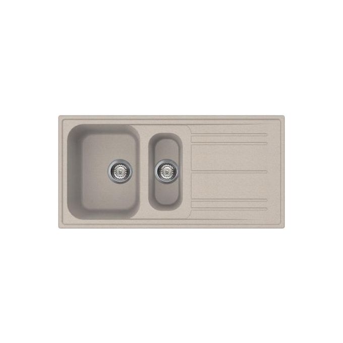 Smeg LZ102AV2 Lavello da Incasso Standard Estetica Universale 1 Vasca 1-2 + Gocciolatoio Sinistro 100 cm Avena