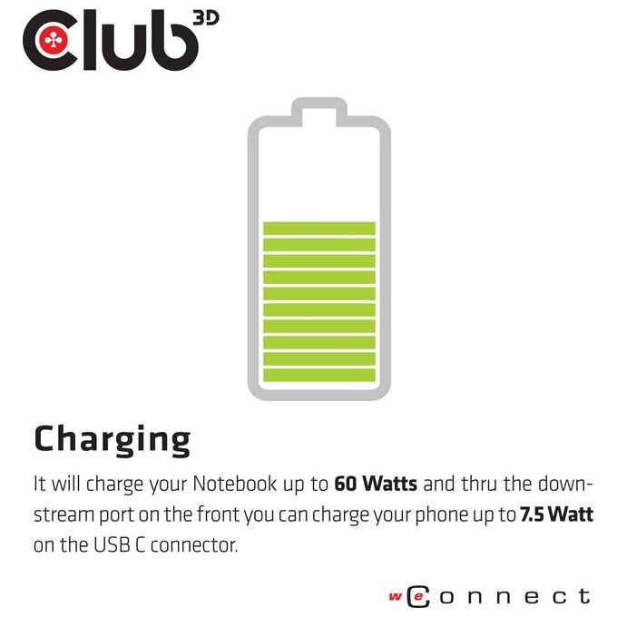 Club3D CSV-1562 Replicatore di Porte e Docking Station per Notebook Usb 3.2 Gen 1 Type-C Nero