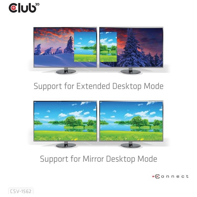 Club3D CSV-1562 Replicatore di Porte e Docking Station per Notebook Usb 3.2 Gen 1 Type-C Nero