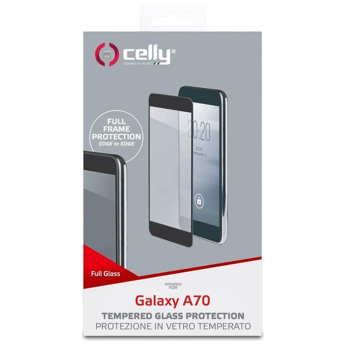 Celly Full Glass per Samsung Galaxy A70 Nero