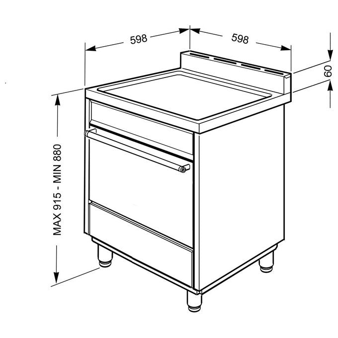 Smeg B61GMXI9 Estetica Mista Cucina a Gas con Forno Elettrico Termoventilato 4 Fuochi Classe energetica A 60x60 cm Acciaio Inox