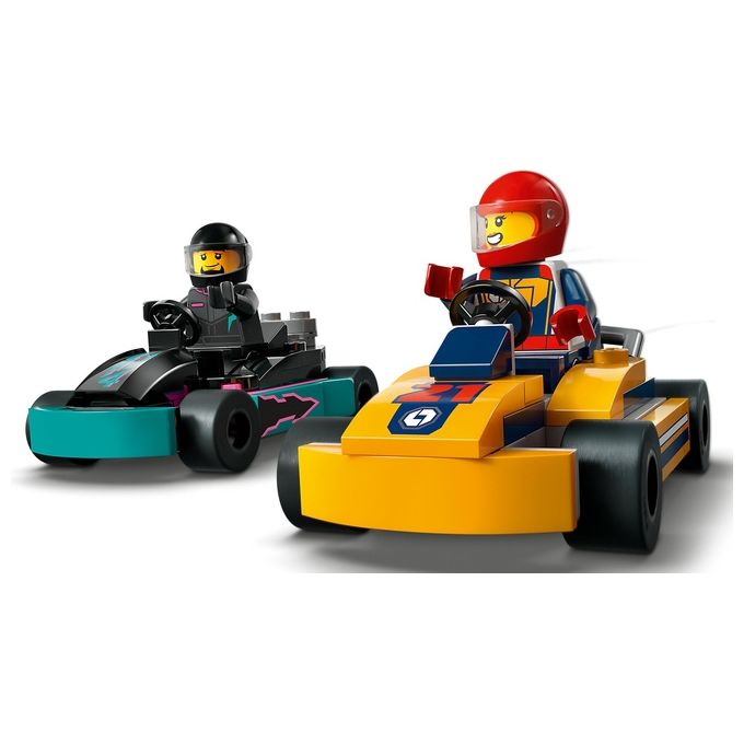 LEGO City 60400 Go-Kart e Piloti 60400-LEGO Modellini da Costruire di Mini Go Kart da Corsa Veicoli Giocattolo per Bambini di 5+ Anni