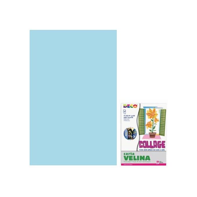 Cwr Carta Velina Unicolore 24 Fogli Azzurro
