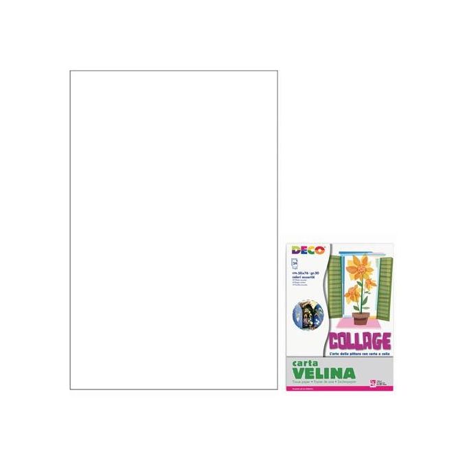 Cwr Carta Velina Unicolore 24 Fogli Bianco
