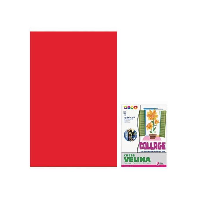 Cwr Carta Velina Unicolore 24 Fogli Rosso