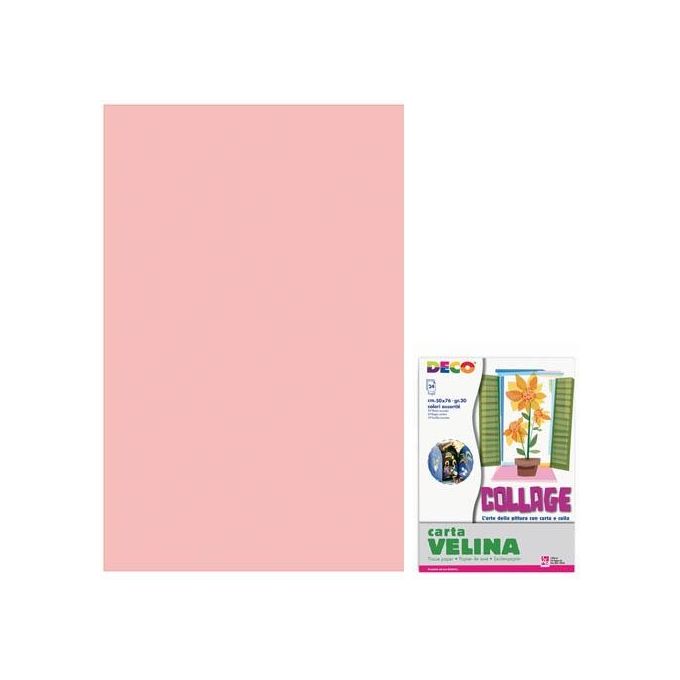 Cwr Carta Velina Unicolore 24 Fogli Rosa