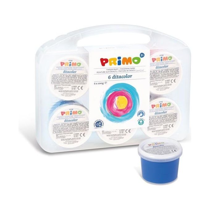 Primo Confezione 6 Vasetti Tempera Colori Assortiti 100gr