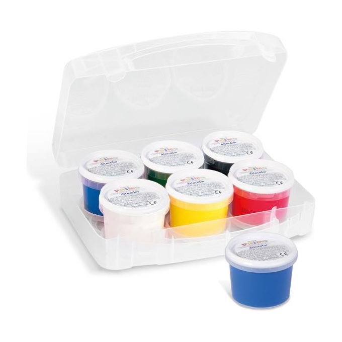 Primo Confezione 6 Vasetti Tempera Colori Assortiti 100gr