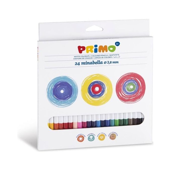 Primo Confezione 24 Pastelli Minabella 3,8mm