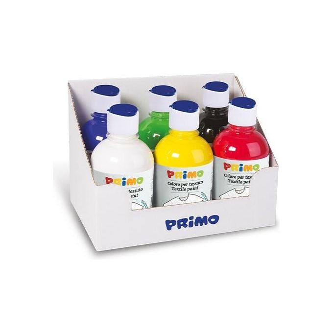 Primo Confezione 6 Colori per Tessuto 300ml Colori Assortiti