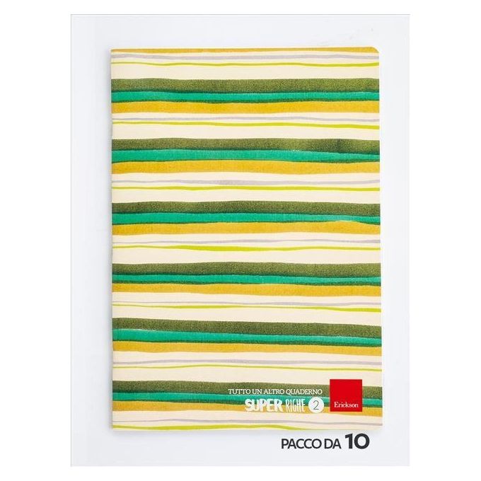 Erickson confezione Quaderno Super Righe 2 A4 76 Fogli 10 Pezzi