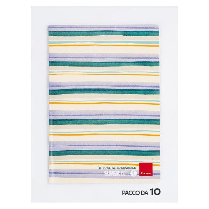 Erickson Confezione Quaderno Super Righe 1 A4 76 Fogli 10 Pezzi