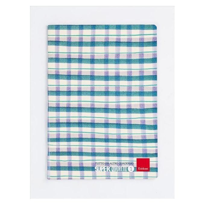 Erickson Confezione Quaderno Quadretti 1 Blu-Verde-Bianco A4 76 Fogli 10 Pezzi
