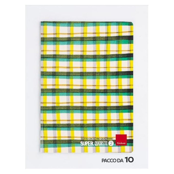 Erickson Confezione Quaderno Quadretti 2 A4 76 Fogli 10 Pezzi