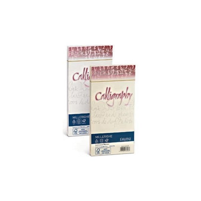 Cartotecnica Favini A570424 Confezione 25 Buste Millerighe 11x22cm 100gr Bianco