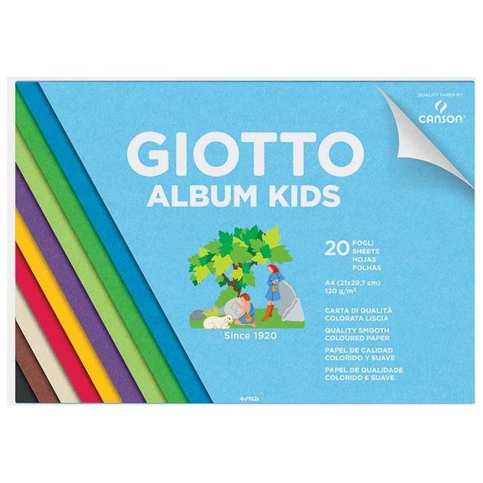 Giotto Confezione da 5 Album Kids Liscia Colorata 20 Fogli 120gr A4