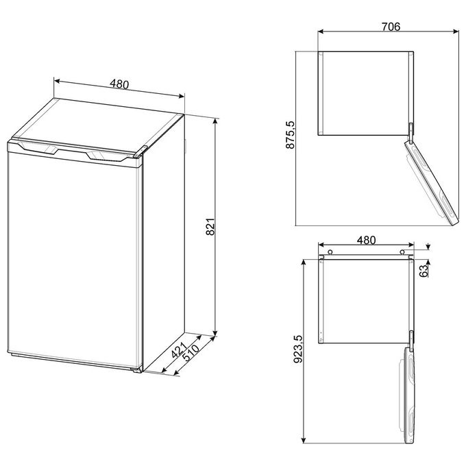 Smeg FF08FW Congelatore Verticale da Tavolo Capacita' 63 Litri Classe energetica F (A+) 82 cm Bianco