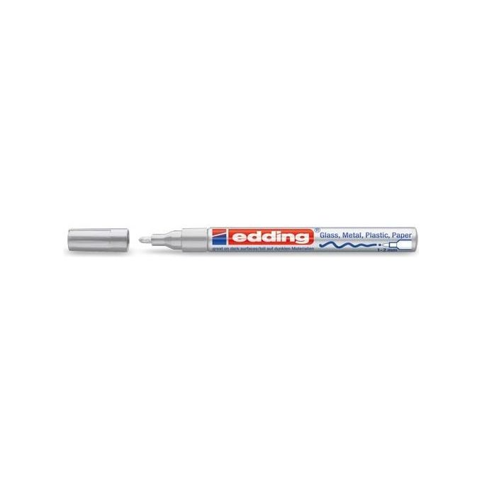 Edding 4-751054 Marcatore a Vernice 751 Punta Conica 1-2mm Argento