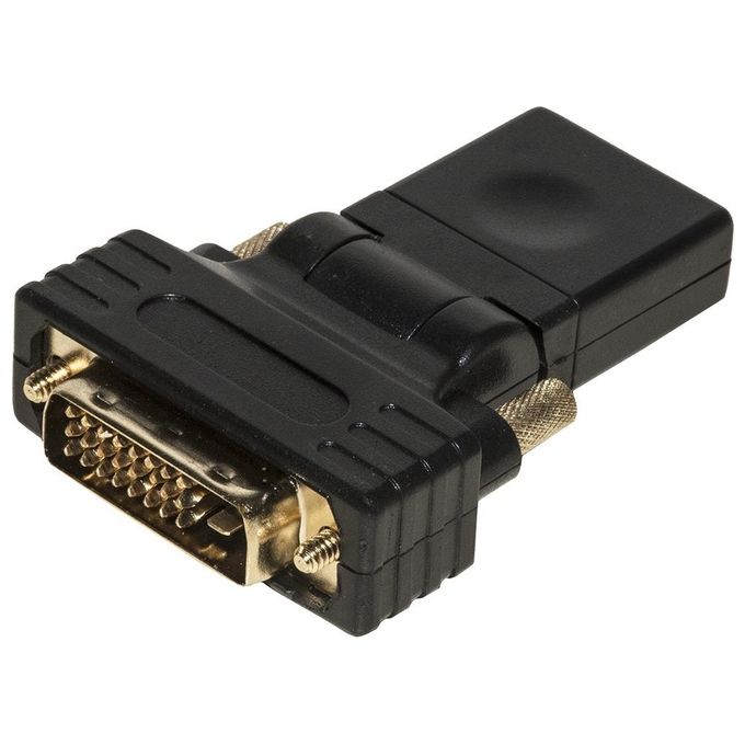 Link adattatore dvi 24+1 maschio - hdmi femmina inclinabile e routabile
