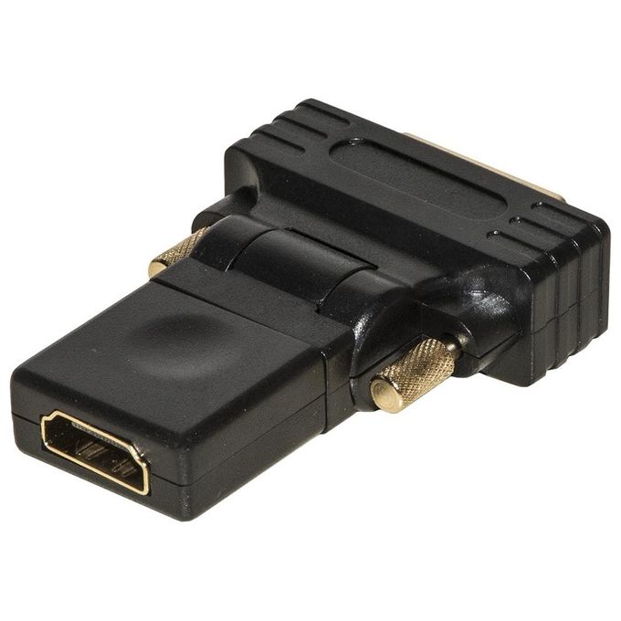 Link adattatore dvi 24+1 maschio - hdmi femmina inclinabile e routabile