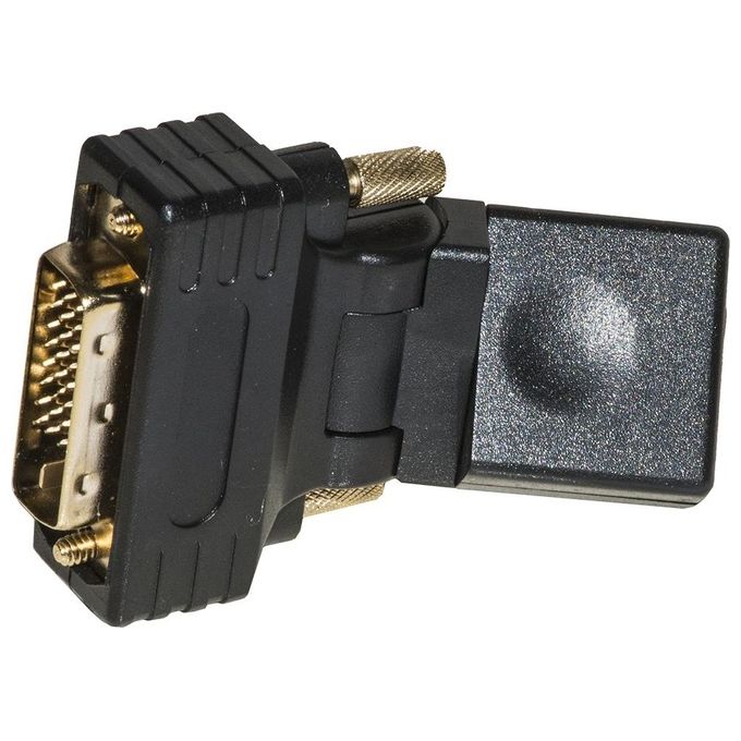 Link adattatore dvi 24+1 maschio - hdmi femmina inclinabile e routabile