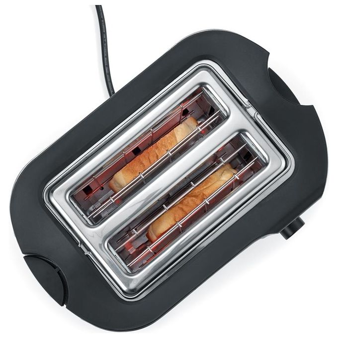 Severin AT 2589 Tostapane 2 Fette 800W Nero-Acciaio Inossidabile