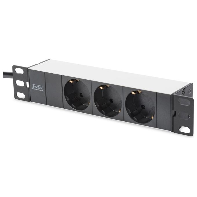 Digitus Armadio Rack 9 Unita 10'' con 1 Ripiano Multipresa Switch di Rete 8 Porte Gigabit Pannello Patch 8 Porte 10 Cavi Rete Grigio