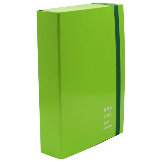 Brefiocart Cartella con Elastico Piatto Dorso 7cm A4 Verde Chiaro
