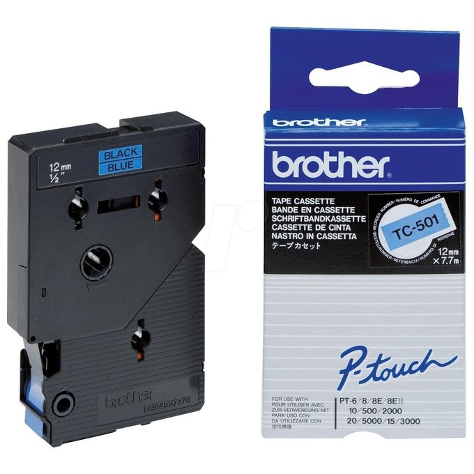 Brother Nastro 12mm Nero Su Blu