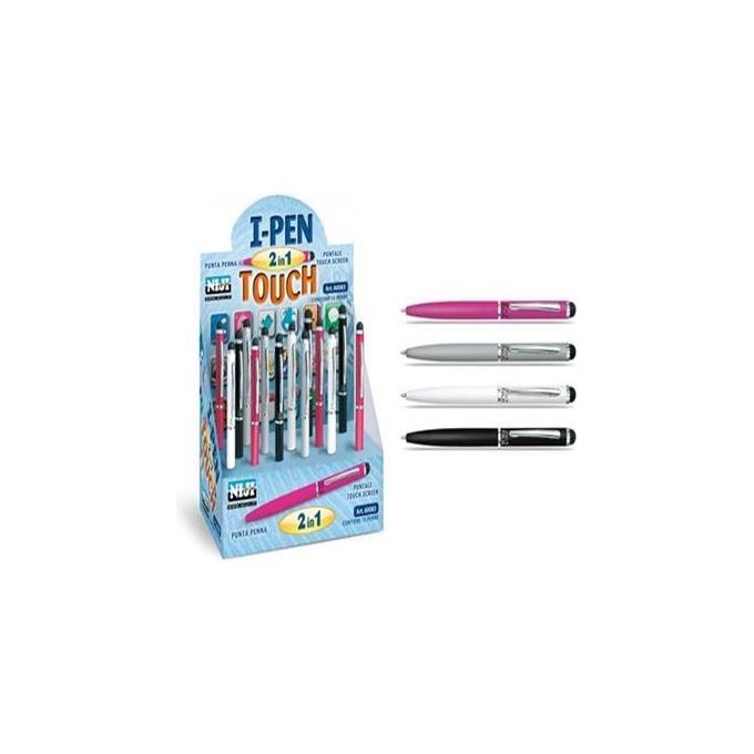Niji 60083 Expo Penna a sfera multifunzione 15 pz refill nero puntale touch colori assortiti