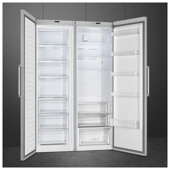 Smeg FS18EV2HX Frigorifero Mono Porta a Libera Installazione Estetica Universale Capacita' 380 Litri Classe energetica E (A++) Total No Frost Acciaio Inox