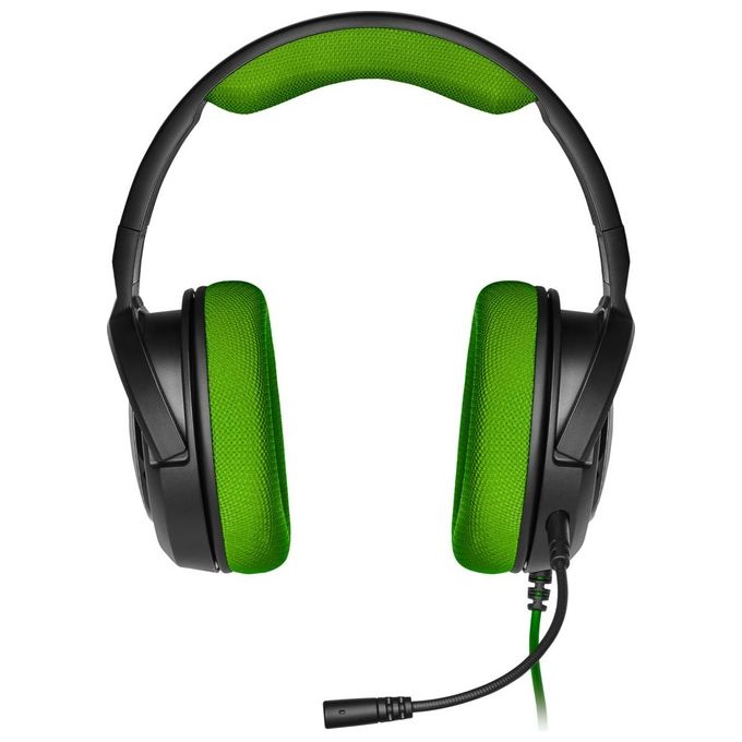 Corsair HS35 Stereo Cuffie Gaming con Microfono Unidirezionale Rimovibile, Altoparlanti in Neodimio da 50 mm, Compatibili con Xbox One, PS4, Nintendo Switch e Dispositivi Mobile, Verde