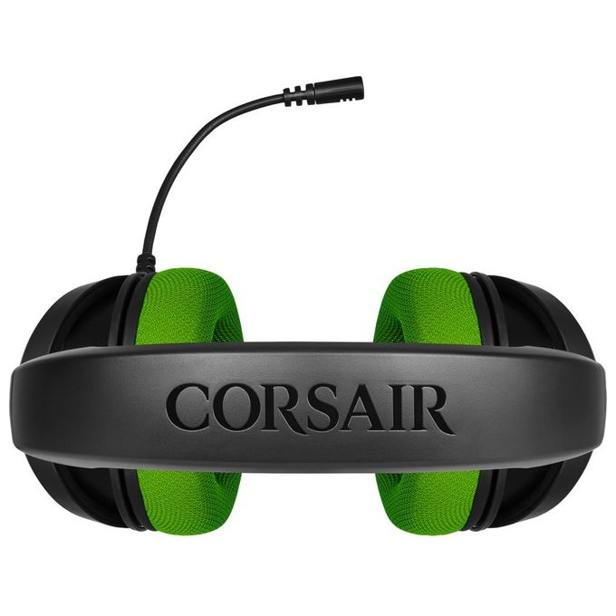 Corsair HS35 Stereo Cuffie Gaming con Microfono Unidirezionale Rimovibile, Altoparlanti in Neodimio da 50 mm, Compatibili con Xbox One, PS4, Nintendo Switch e Dispositivi Mobile, Verde