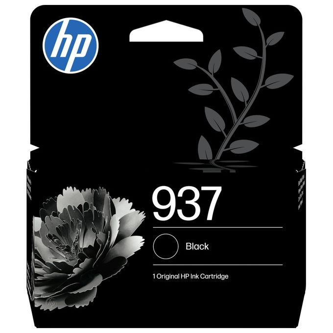 HP 4S6W5NE Cartuccia Originale HP 937 Nero Resa 1250 Pagine compatibile con OfficeJet Pro 9110 9120 9130 9720 9730 colore Nero