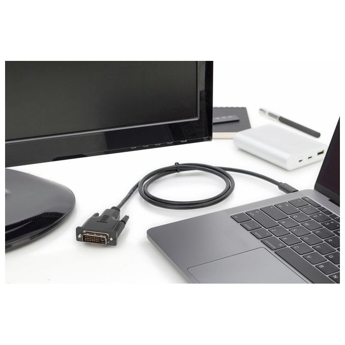 Digitus cavo usb tipo-c - dvi m-m, 2.0m, 1080p@60hz