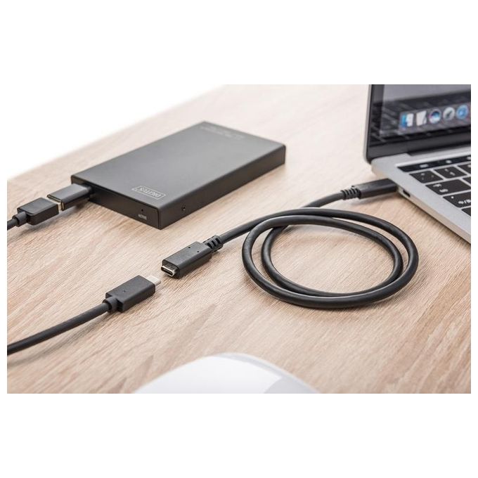 Digitus cavo prolunga usb tipo c maschio-femmina 1.5 mt 3a nero
