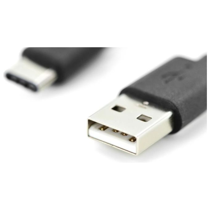 Digitus cavo usb 2.0 tipo-c - a 1,80 mt, 3a, 480mb colore nero