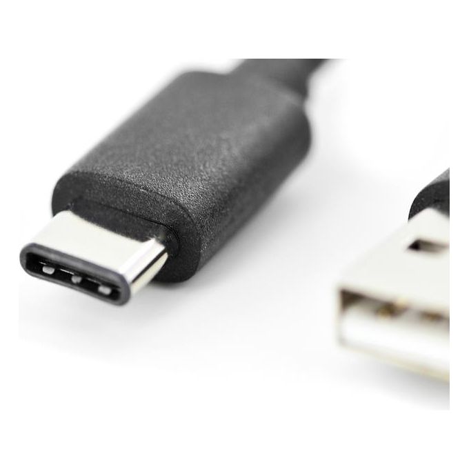 Digitus cavo usb 2.0 tipo-c - a 1,80 mt, 3a, 480mb colore nero