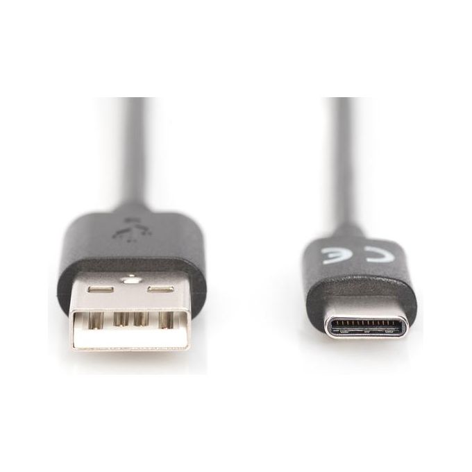 Digitus cavo usb 2.0 tipo-c - a 1,80 mt, 3a, 480mb colore nero