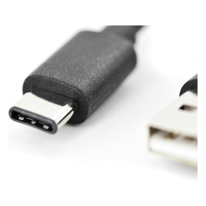 Digitus cavo usb 2.0 tipo-c - a 1,80 mt, 3a, 480mb colore nero