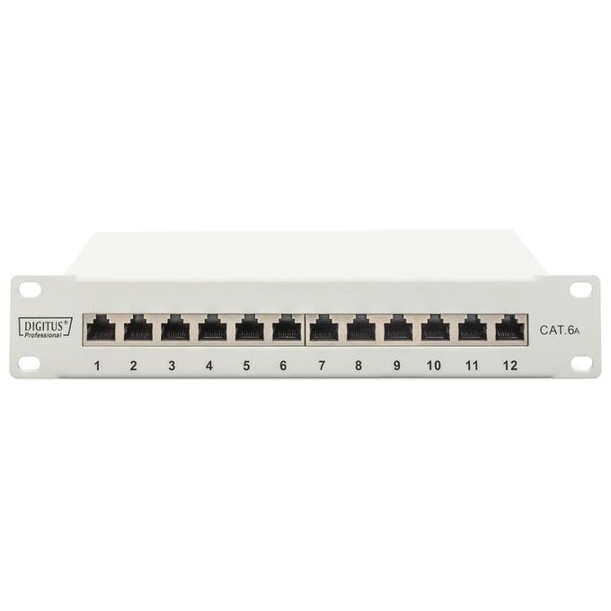 Digitus Pannello Patch Categoria 6a Schermato 12 Porte 10 Grigio 1U
