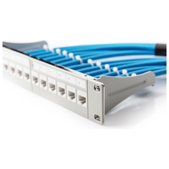 Digitus DN-91419 Pannello Patch Modulare Vuoto Schermato 12 Porte 1U Grigio